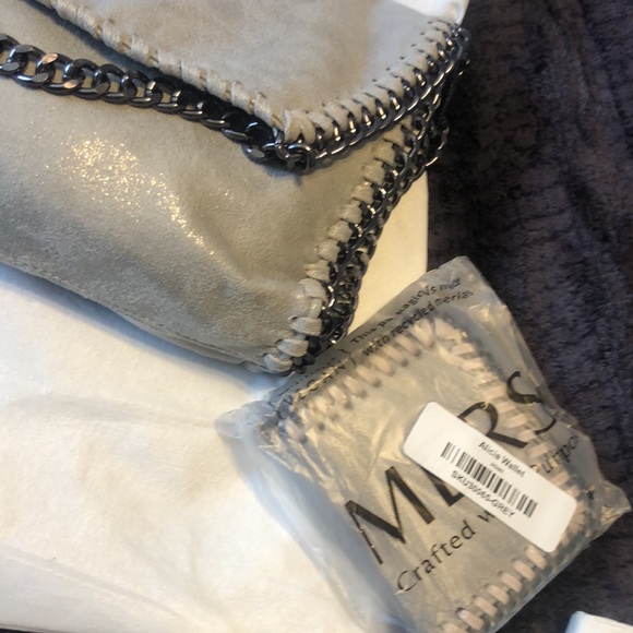 Merci bag clutch crossbody silver with wallet set - Picture 3 of 3